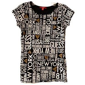Guess New York Los Angeles Graphic Womens Top Size XS